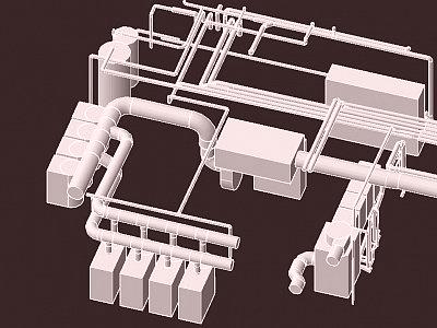 3D-Modell der Rohre