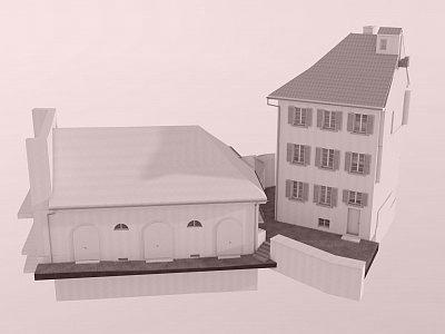 3D-Modell Remise und Osttrakt