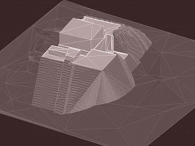 Approximierter 3D Dauerschatten Sommer mit fiktiv geplanter Aufstockung