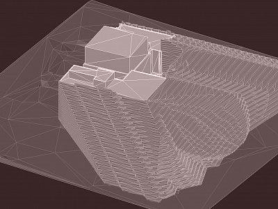 Approximierter 3D Dauerschatten Winter mit fiktiv geplanter Aufstockung