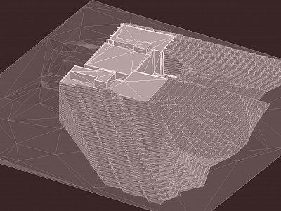 Approximierter 3D Dauerschatten Winter des bestehenden Gebäudes